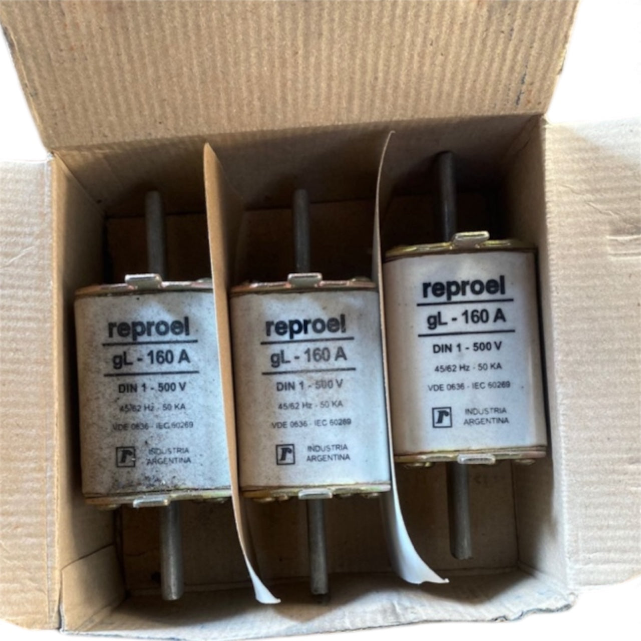 Fusible Industrial Reproel gL 160A – DIN 1 – 500V – Pack de 3 Unidades